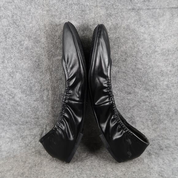 Faded Glory Shoes Womens 8.5 Ballet Flats Scrunch Round Toe Black Memory Foam - Picture 8 of 11